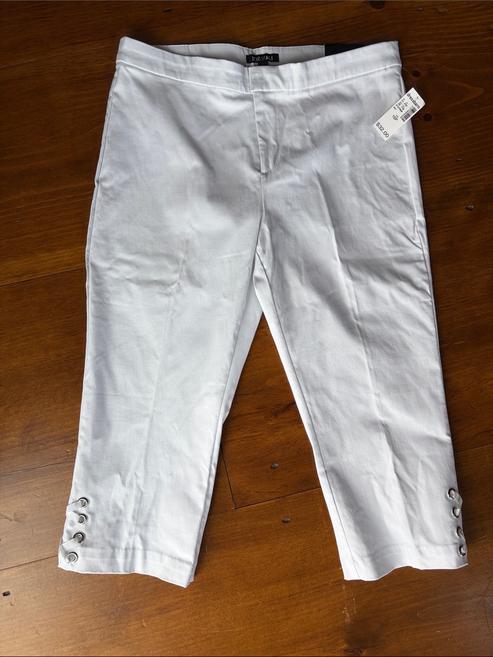 Roz & Ali White Classic Fit Crop Pants Sz 16P